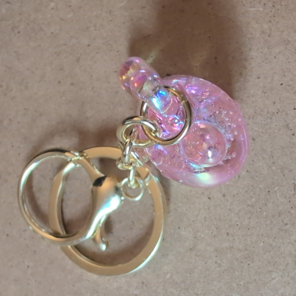 Charming Pink Glitter Unicorn Keychain - Picture 8 of 8